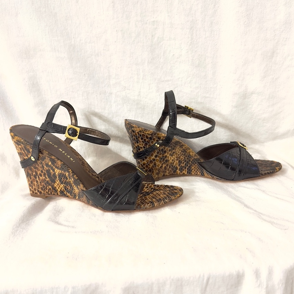 Antonio Melani New Python/Snakeskin Leather Sanda… - image 3